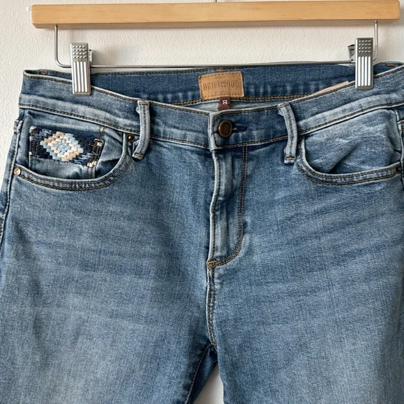 Embroidered Driftwood Colette Jeans 28